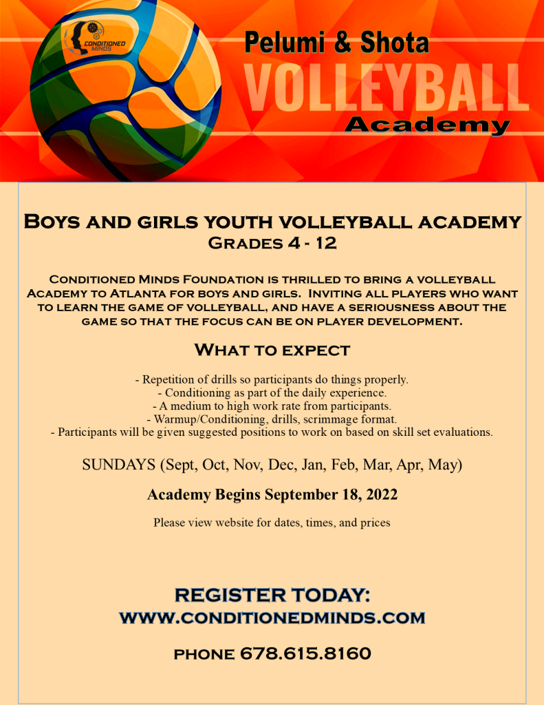 Volleyball Academy Conditioned Minds Foundation
